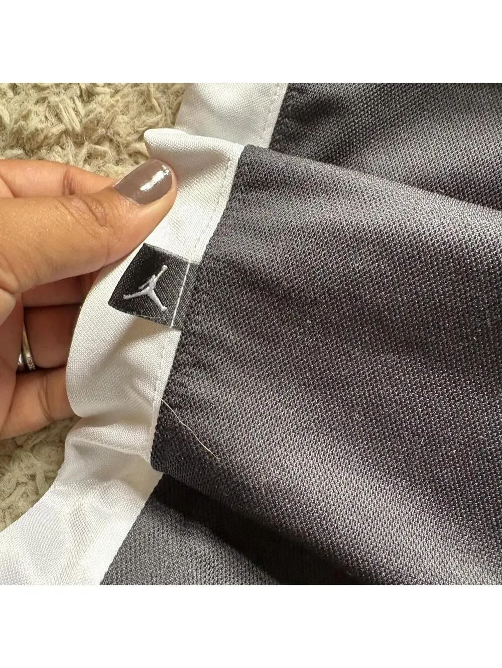 Fire Air Jordan black wide leg sweatpants with white side stripes